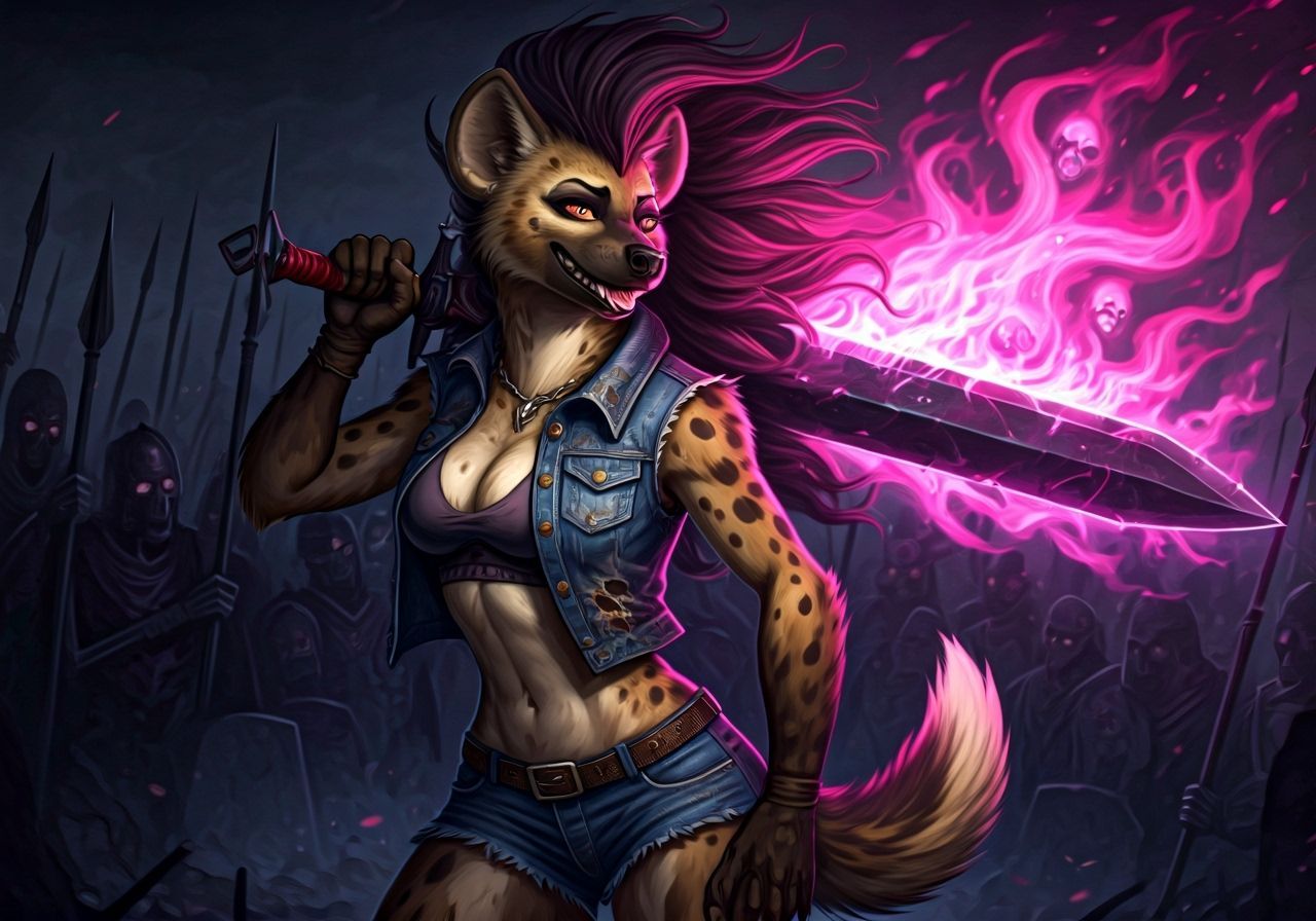 Fierce She-Hyena Warrior in Accursed Graveyard