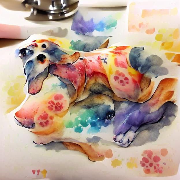 Lovable Canine Portrait in Soft Pastels