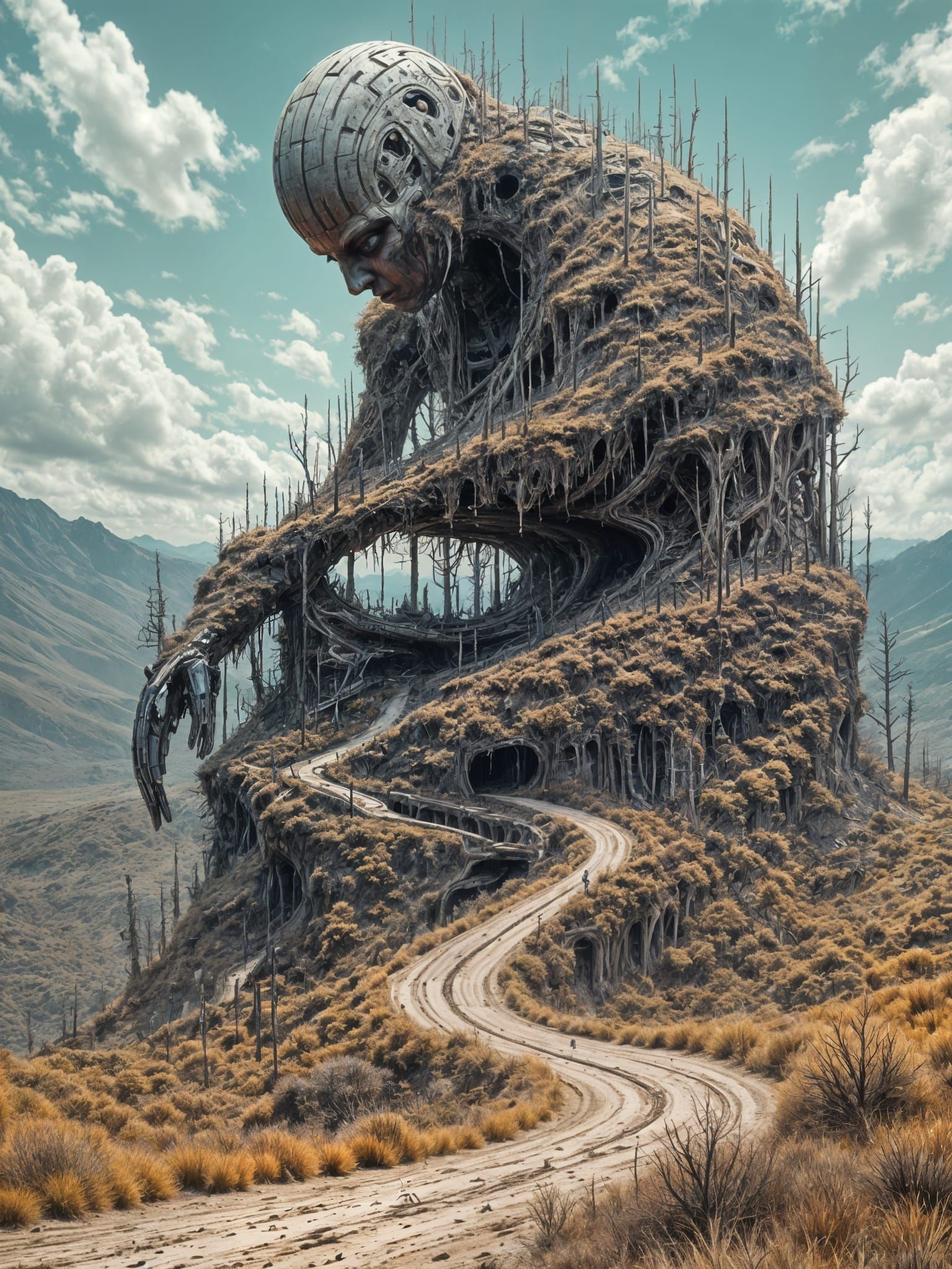 Colossal Cyborg Wasteland: A Surreal Masterpiece