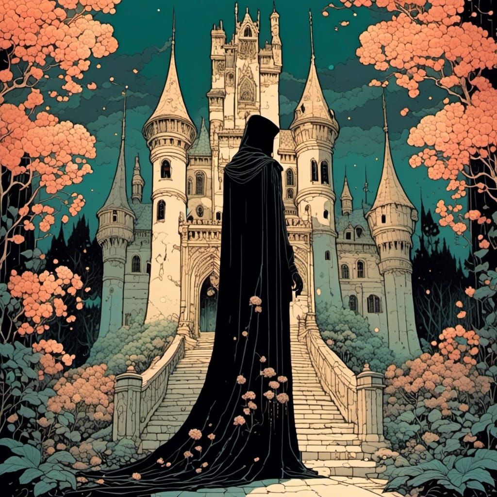 Ethereal Knight Watches Over Onyx Castle