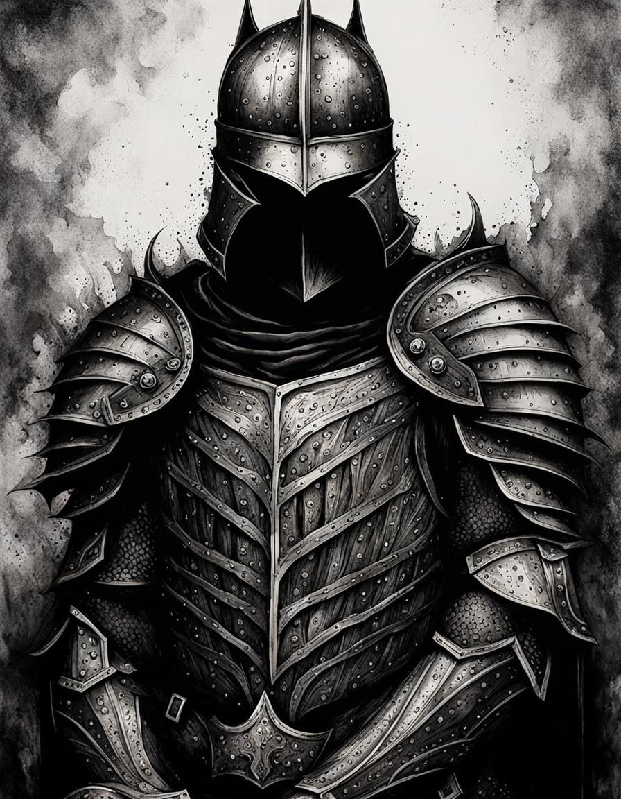 Dark Fantasy Knight in Bizarre Medieval Armor