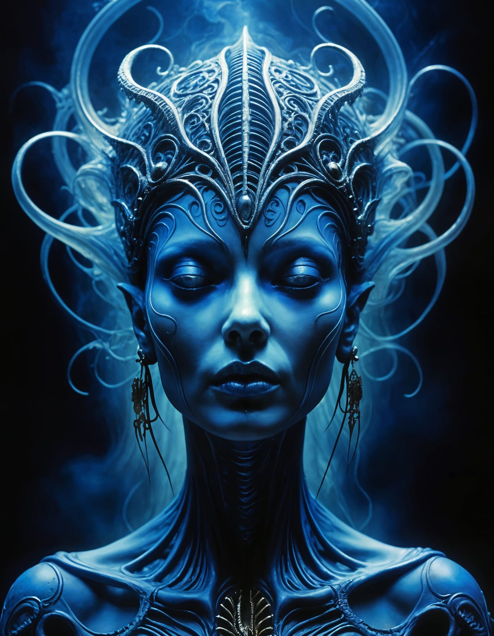 Mystical Duende Queen in Soft Macabre Surrealism