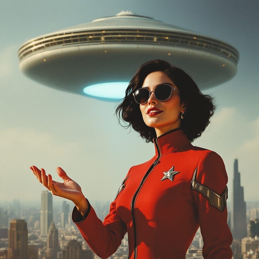 Alien Ambassador in Futuristic Metropolis