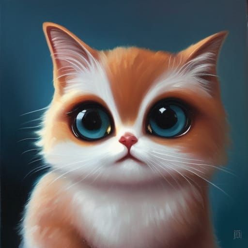 Whimsical Adorable Character in Expressive Oil Painting Styl...