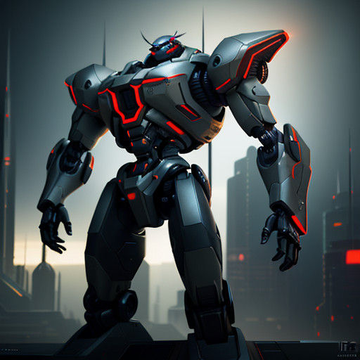 Hyper-Realistic Sci-Fi Mech in Abandoned Cityscape