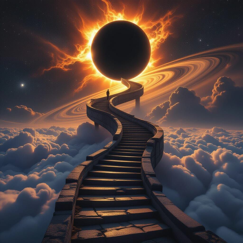 Stairway to Parallel Universe Under Black Sun