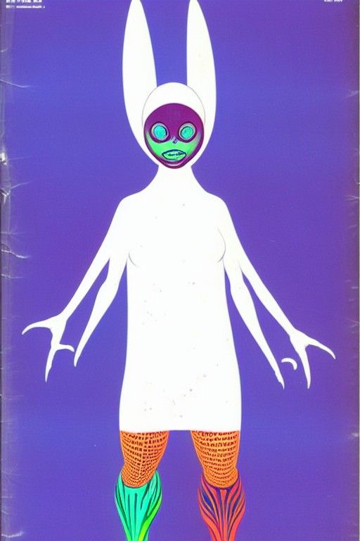 Amazonian Alien Goddess in Retro Sci-Fi Style