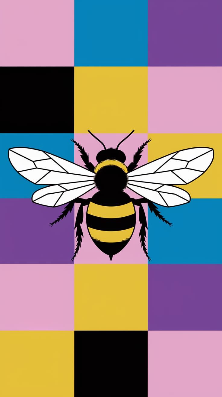 Bee in Bold Pop Art Squares