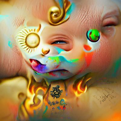 Surreal Baby's Escapade Amidst Hellish Landscape in 8K Renai...