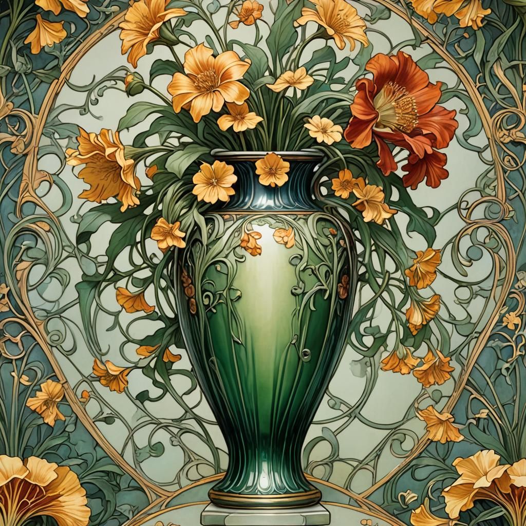 Elegant Art Nouveau Vase