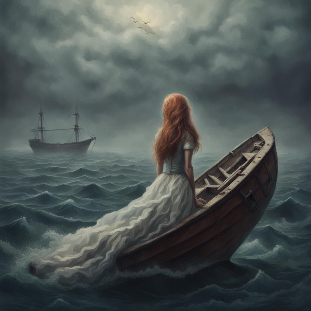 A Woman Adrift in Turbulent Thoughts
