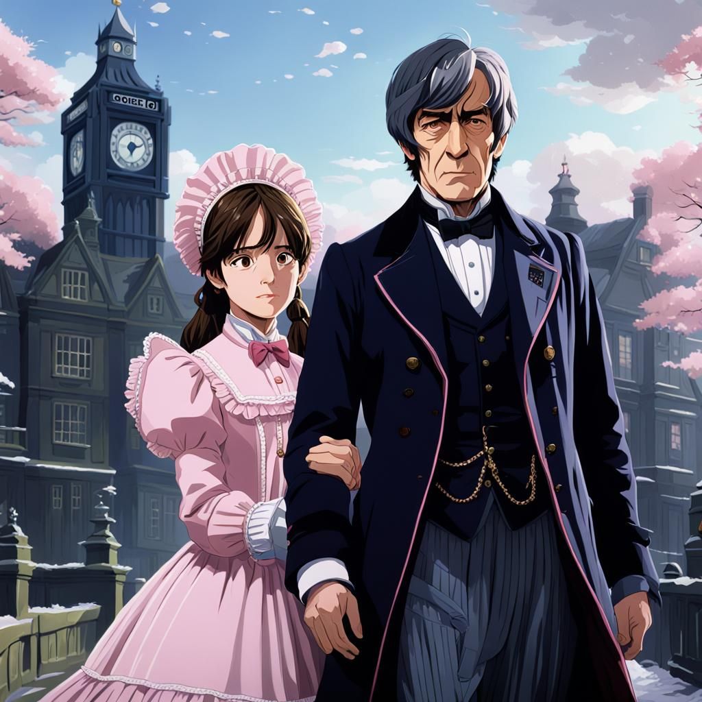 Gothic Doctor and Regency Lady Share Winter Moment