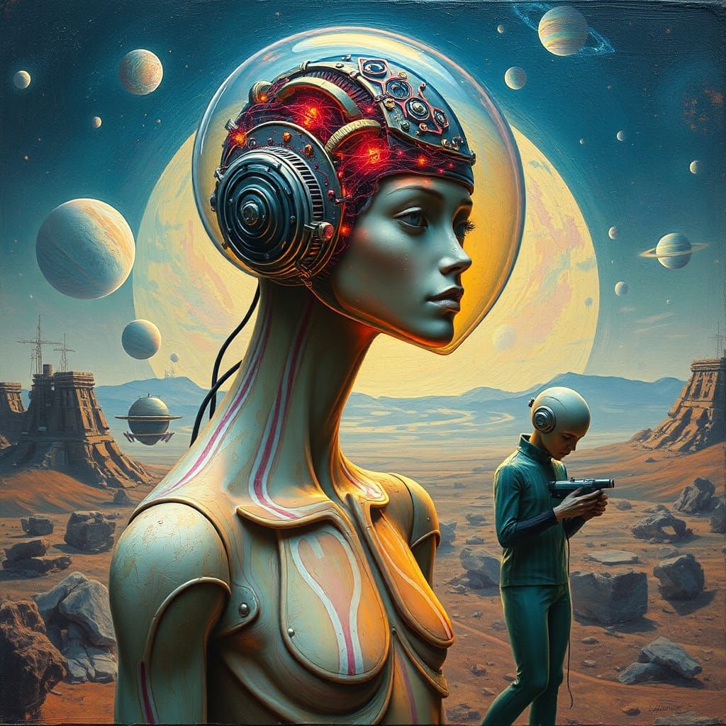 Ethereal Dreamscapes in Sci-Fi Impasto Painting