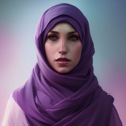 Lori Kurdisch Woman in Vibrant Purple Hijab