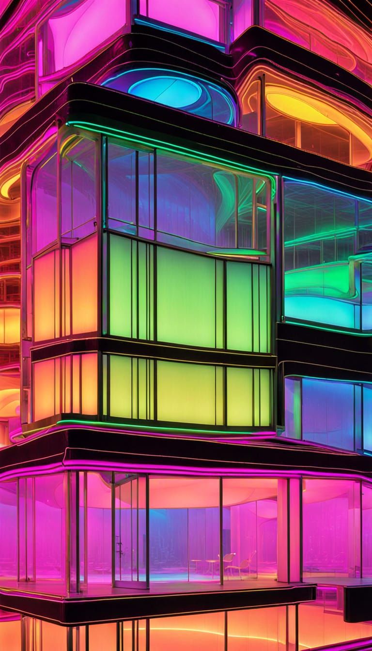Glowing Neon Brutalism in Iridescent Chrome