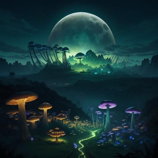 Maximalist Digital Landscape of Epic Fantasy City