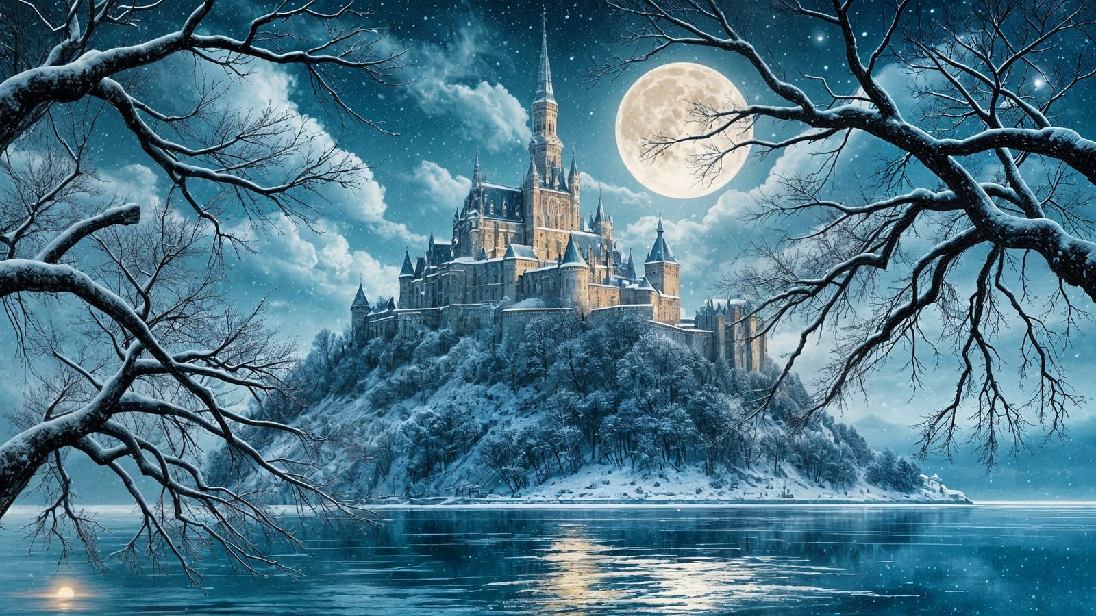 Snowy Gothic Castle: Digital Matte Painting