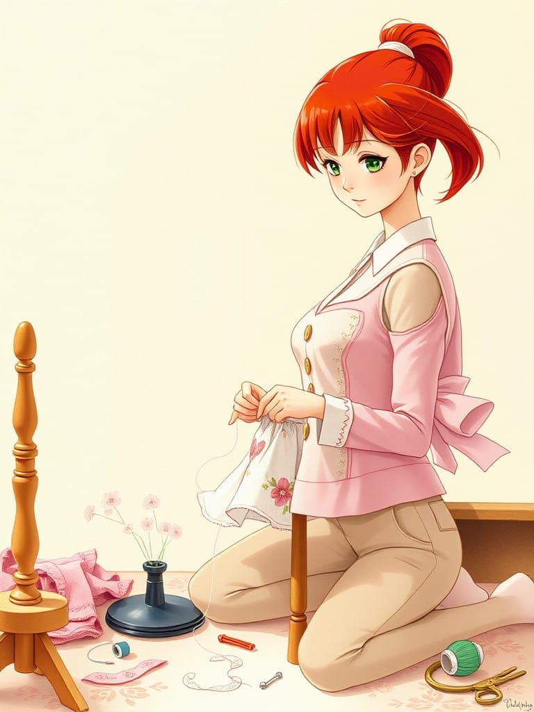 Preparing to sew a dress