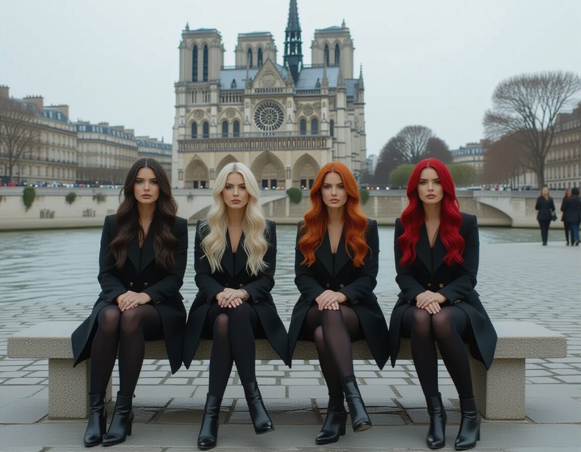Four Unique Women Outside Notre Dame: Cinematic Portrait