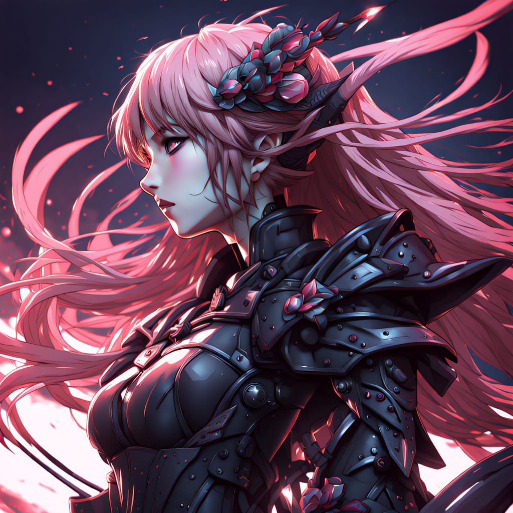 Ethereal Banshee in Pink and Black Fantasy