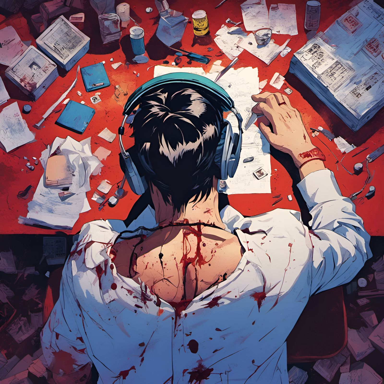 Gangster Writes in Moody Nighttime Lair