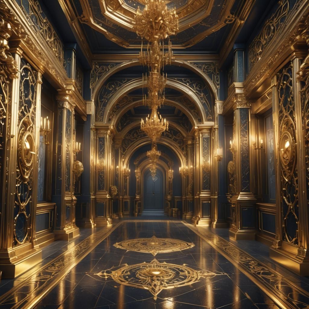 Mystical Spinel Hallway in Vibrant Hues