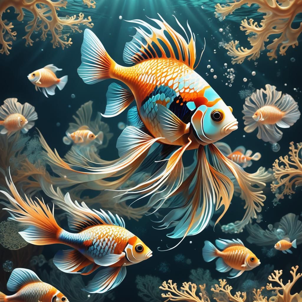 Exotic Tropical Fish Dance in an Underwater Theater