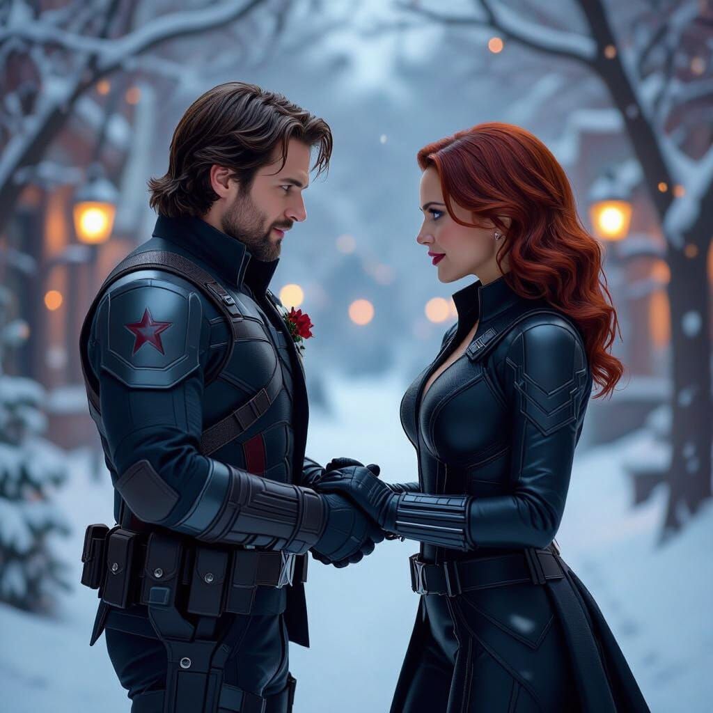 Winter Soldier & Black Widow Vow Exchange in Winter Wonderla...