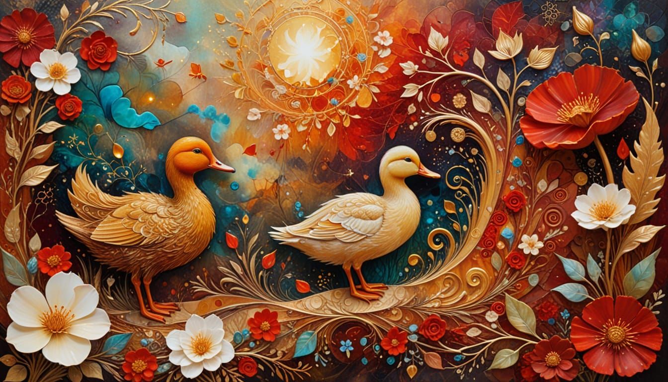 Red Duckling in Dreamlike Surrealist Theater