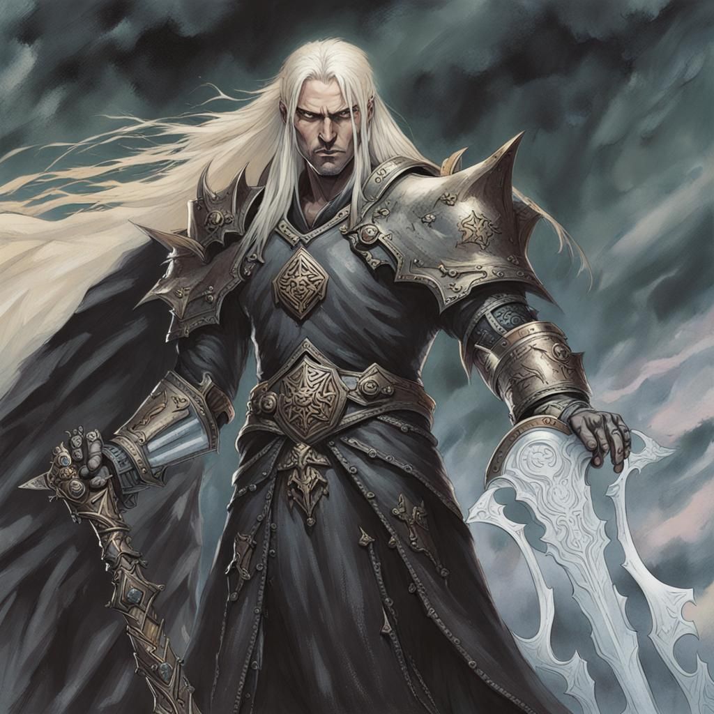 Elric of Melnibone Wields Stormbringer
