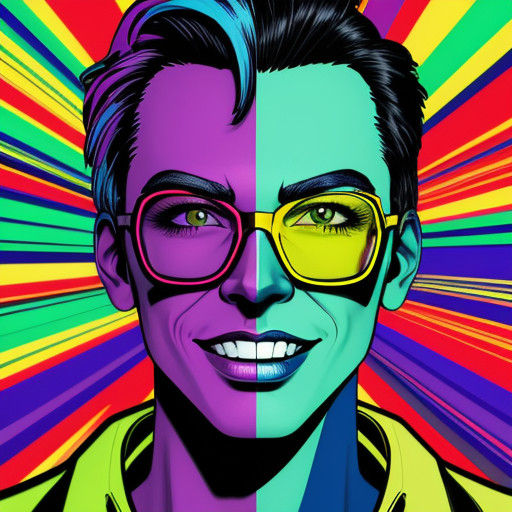 Vibrant Pop Art Portrait in Neon Colors