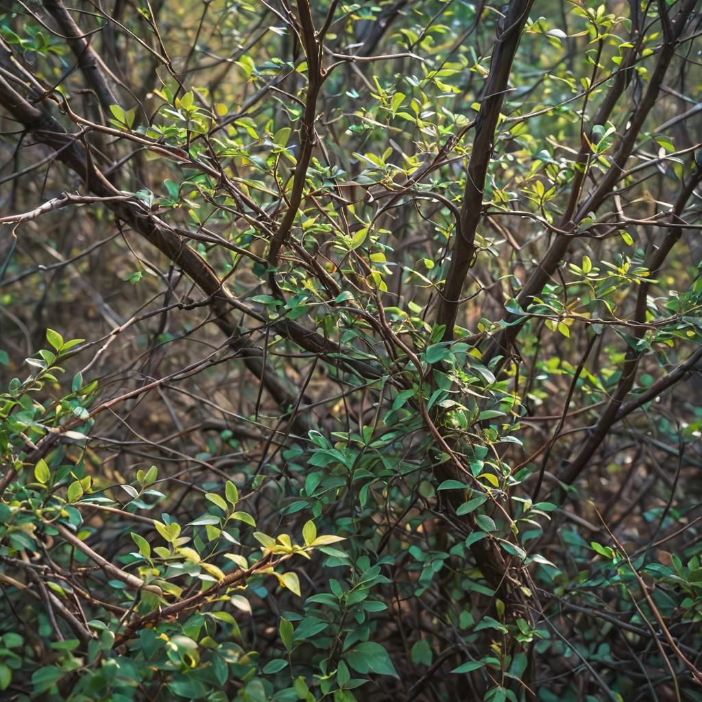 Impressionist Forest Thicket in Vibrant Colors