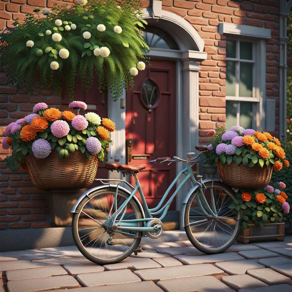 Bicycles and Blooms in Urban Oasis