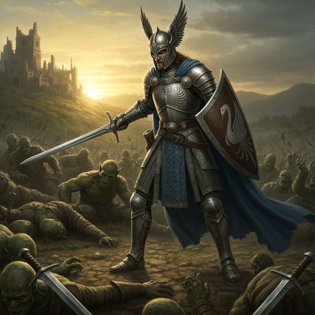 Knight of Dol Amroth in Epic Oil Painting Style