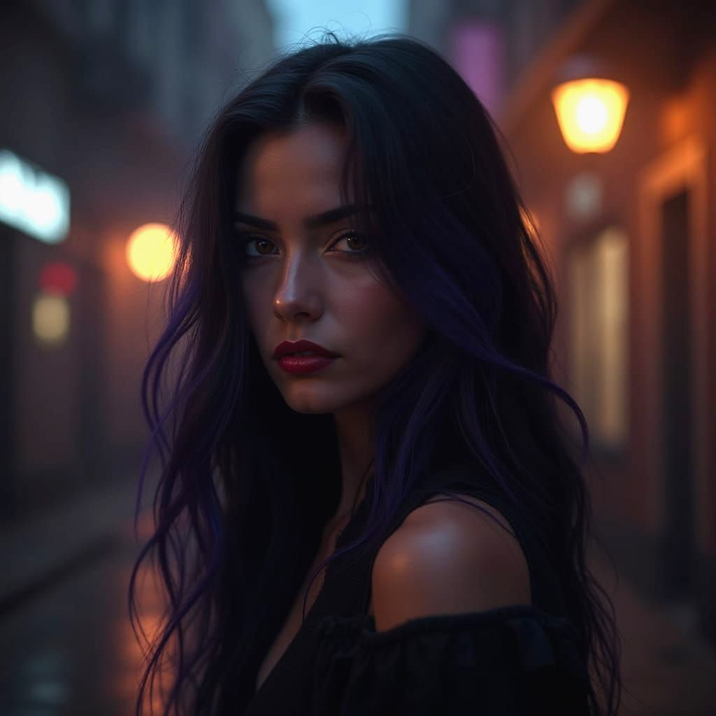 Mystical Urban Goddess in Triadic Colors