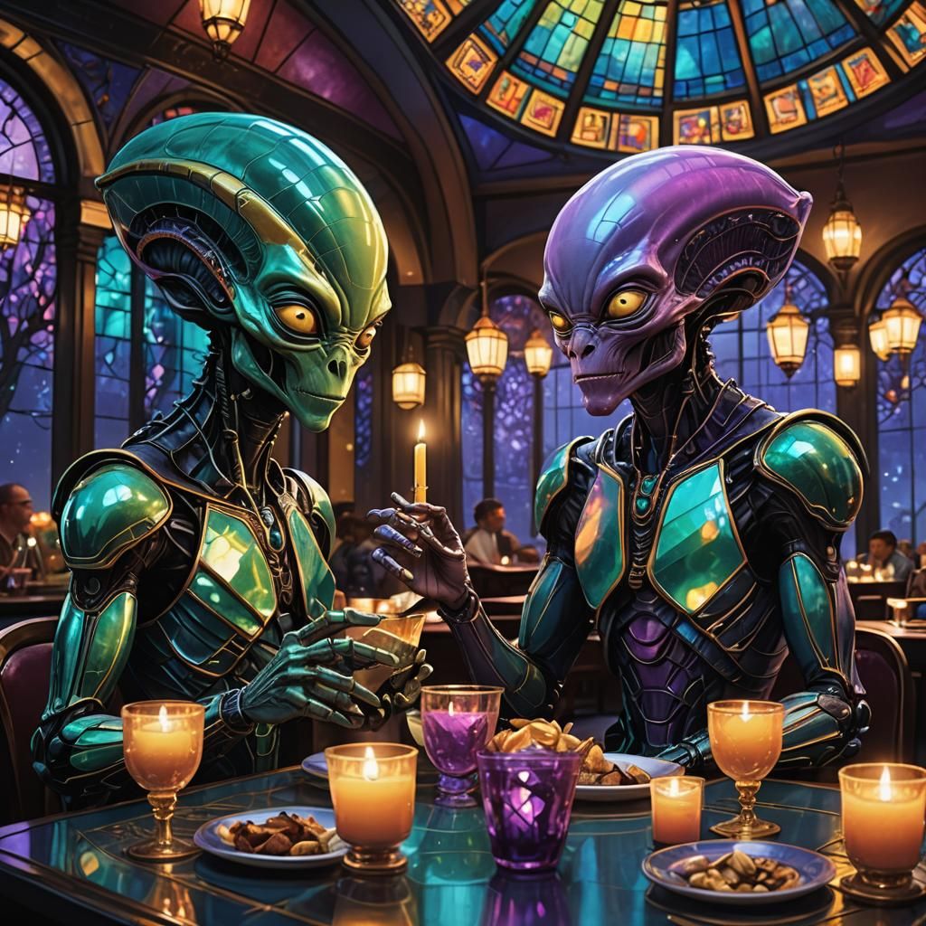 Alien Dignitaries in Elegant Evening Attire
