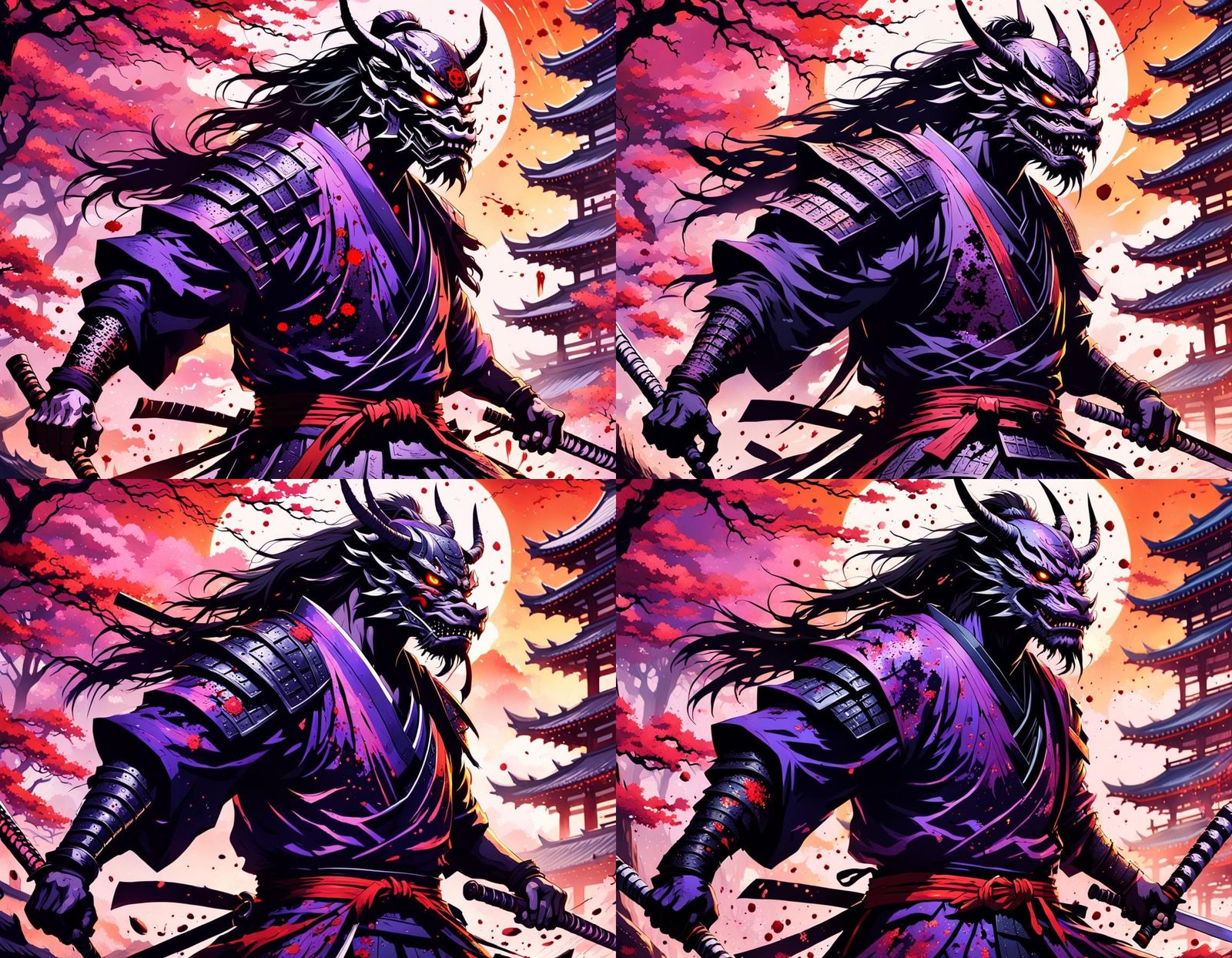 Samurai Warrior amidst Bloodshed and Battle