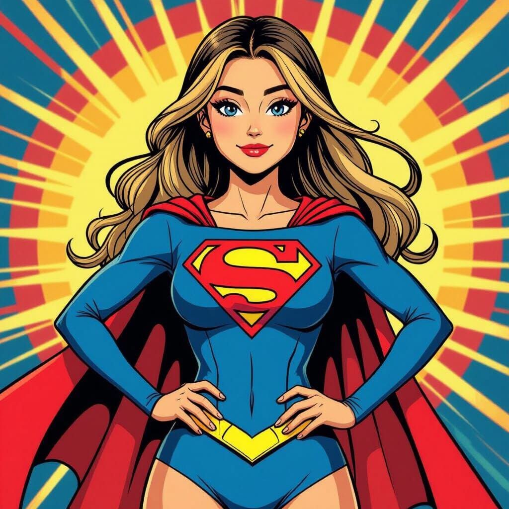 Anime Supergirl with Bold, Dynamic Style