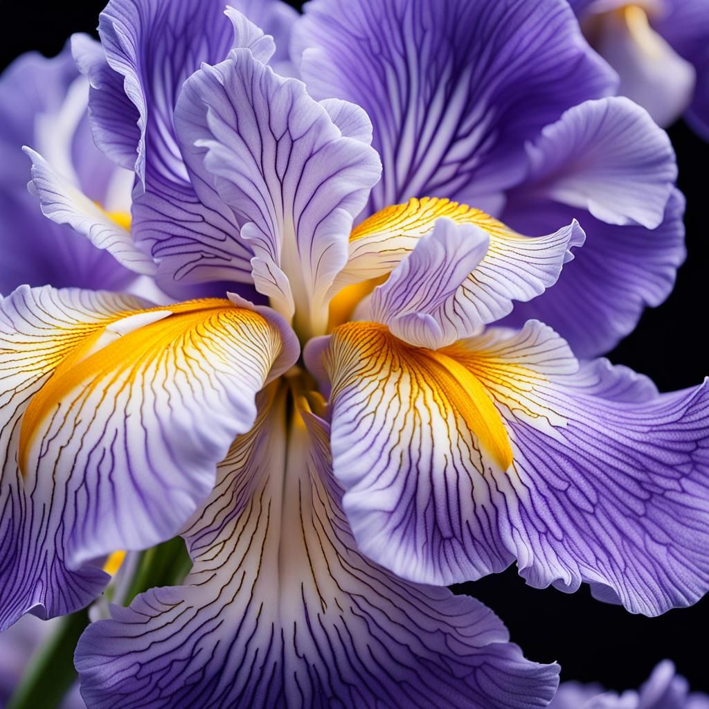 Delicate Macro Photography of a Show-Stopping Iris in Elegan...