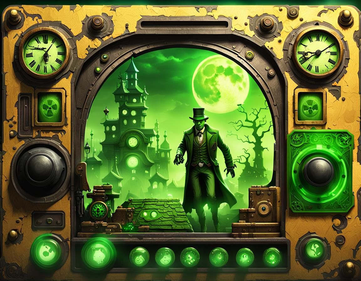 Vintage Video Game Control Panel in Steampunk Style