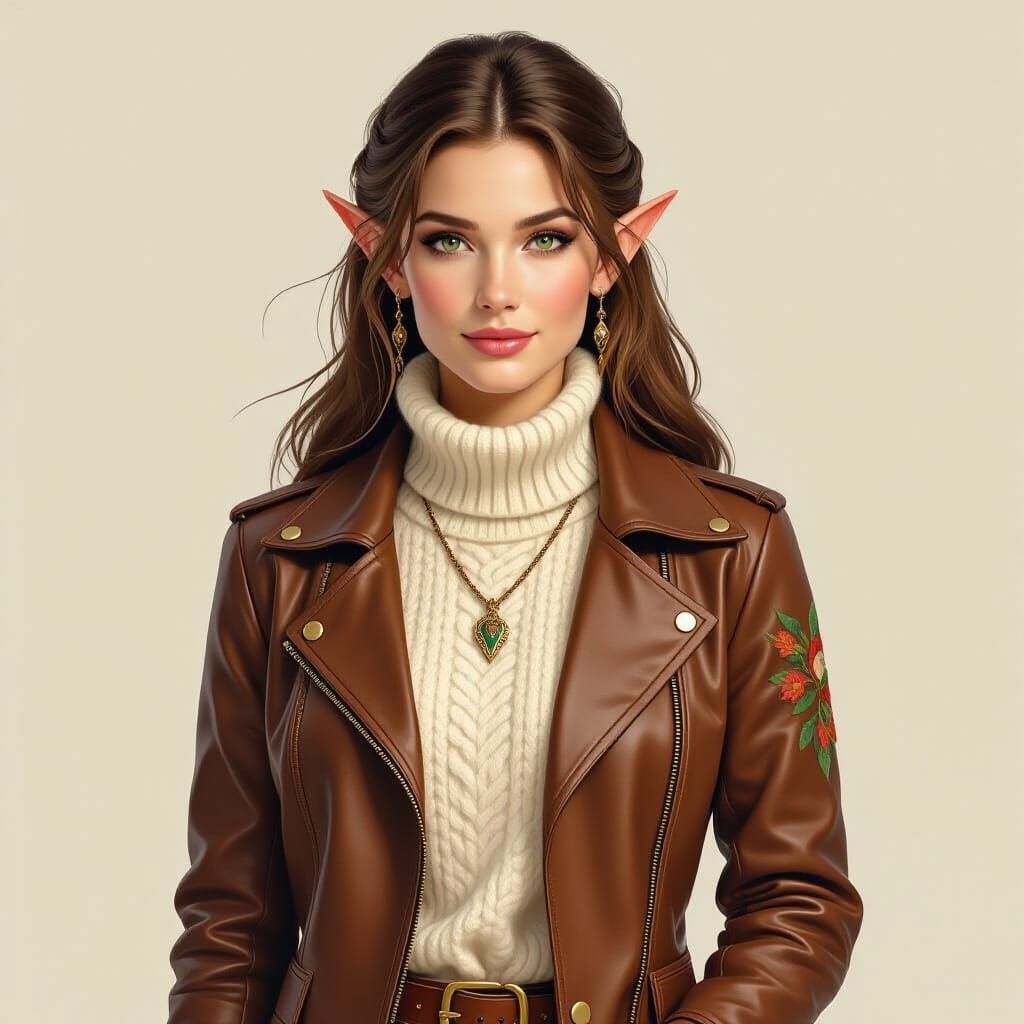 Ethereal Elf Woman in Fantasy Art Style