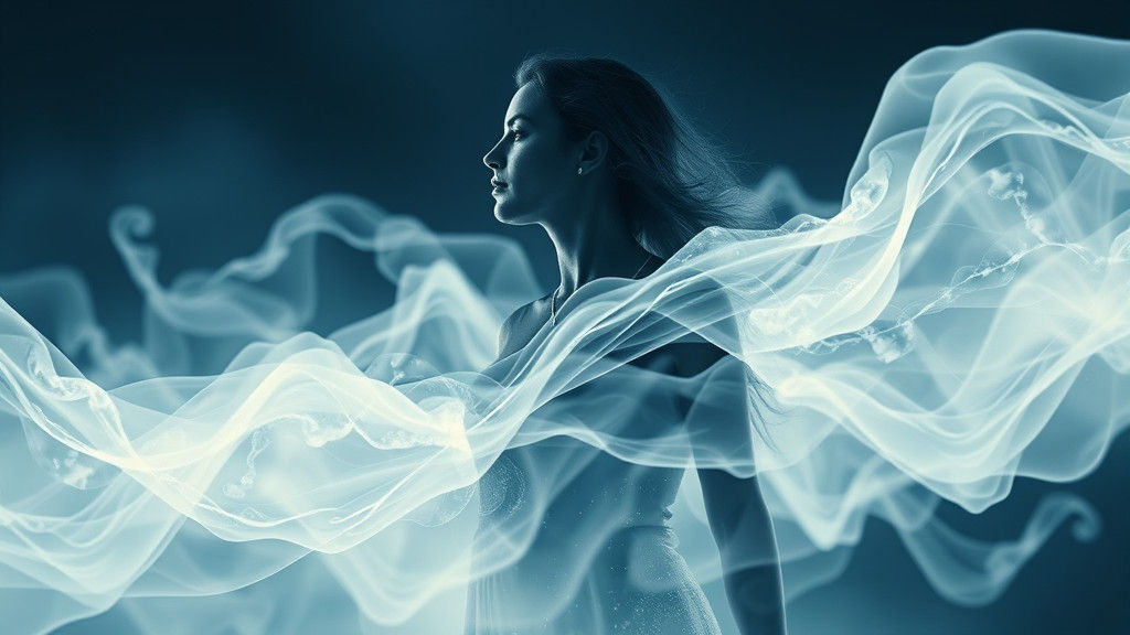 Woman in Cosmic Wave Photogram, Double Exposure Masterpiece