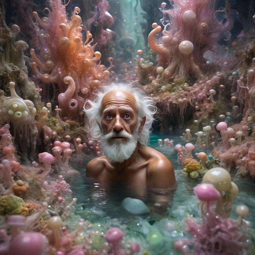 Dreamlike Surrealist Scene with Vibrant Colors and Whimsical...