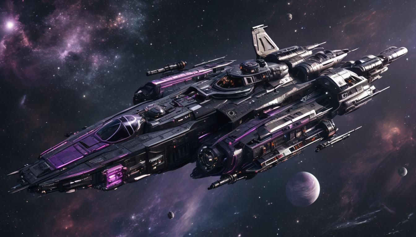 Cosmic Spacecraft Blazes Warp Speed Through Nebula