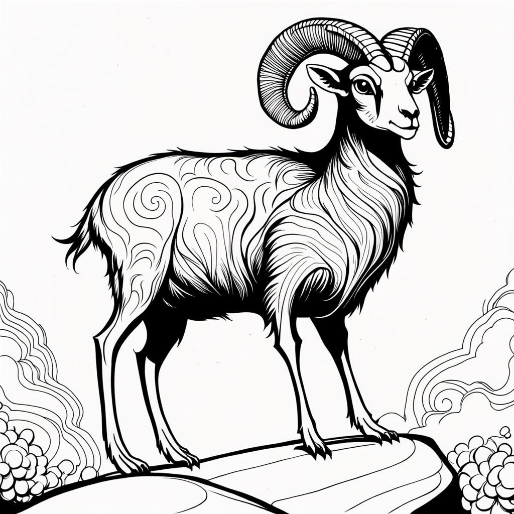 Mouflon: line art (3)