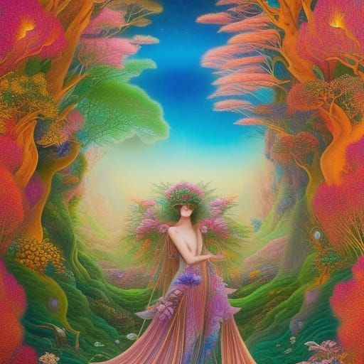 Elegant Wind Walker with Wings in Sunset Perspective