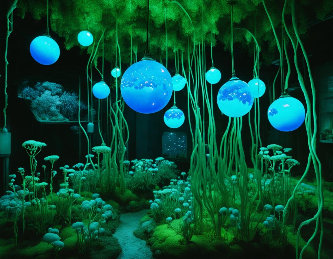 Ethereal Bioluminescent Dreamscape in a Futuristic Botanical...