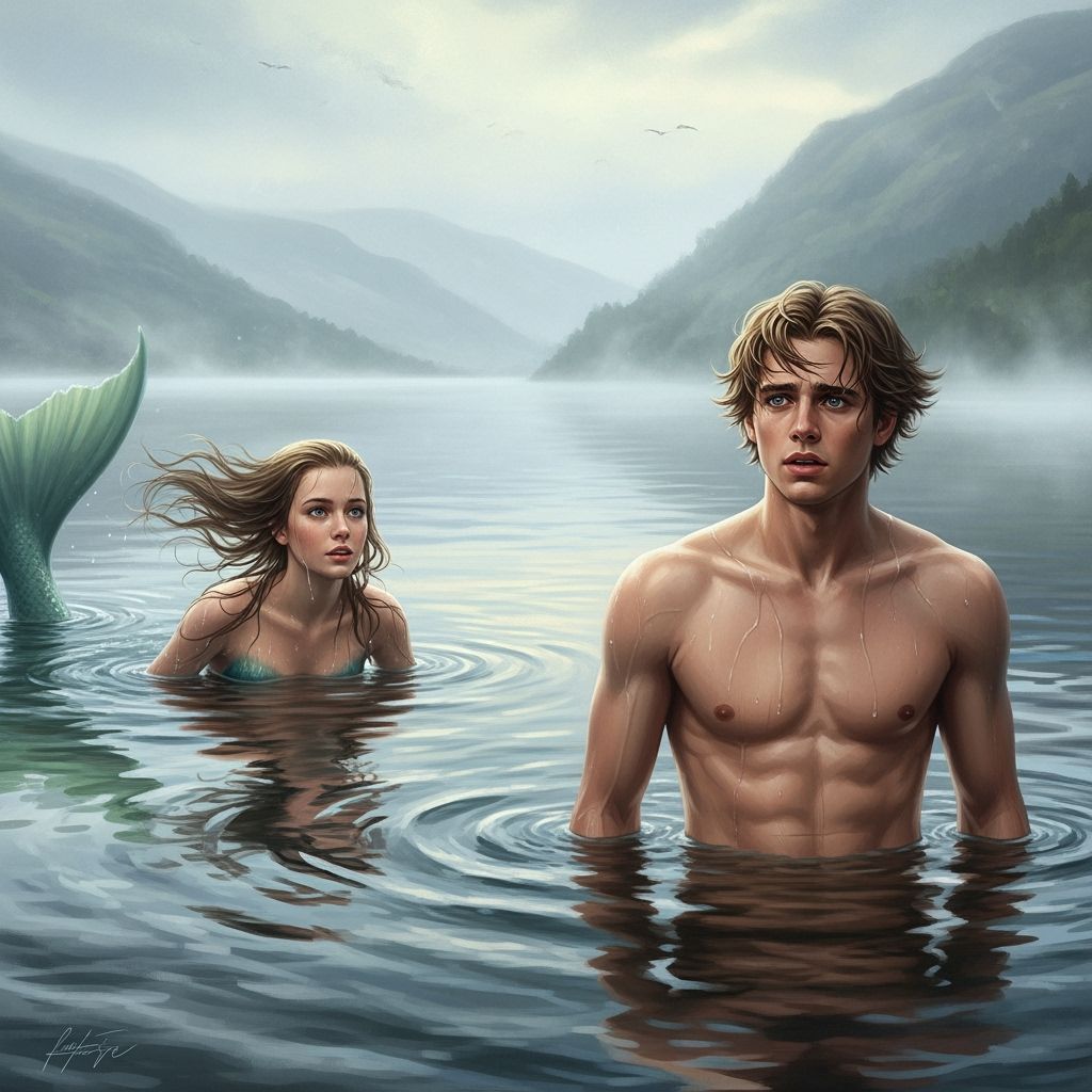 Mermaid in Loch Ness: Dreamy Realism in Ethereal Mist