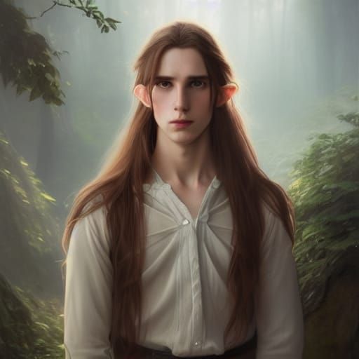 Elf in Rivendell Forest with Triadic Colors