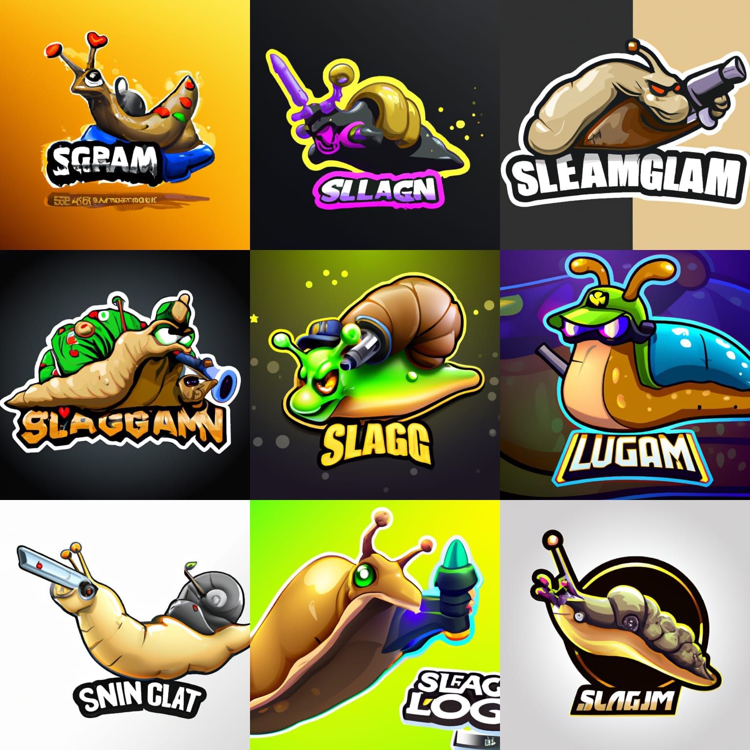 Esport Slug Logo with Gun